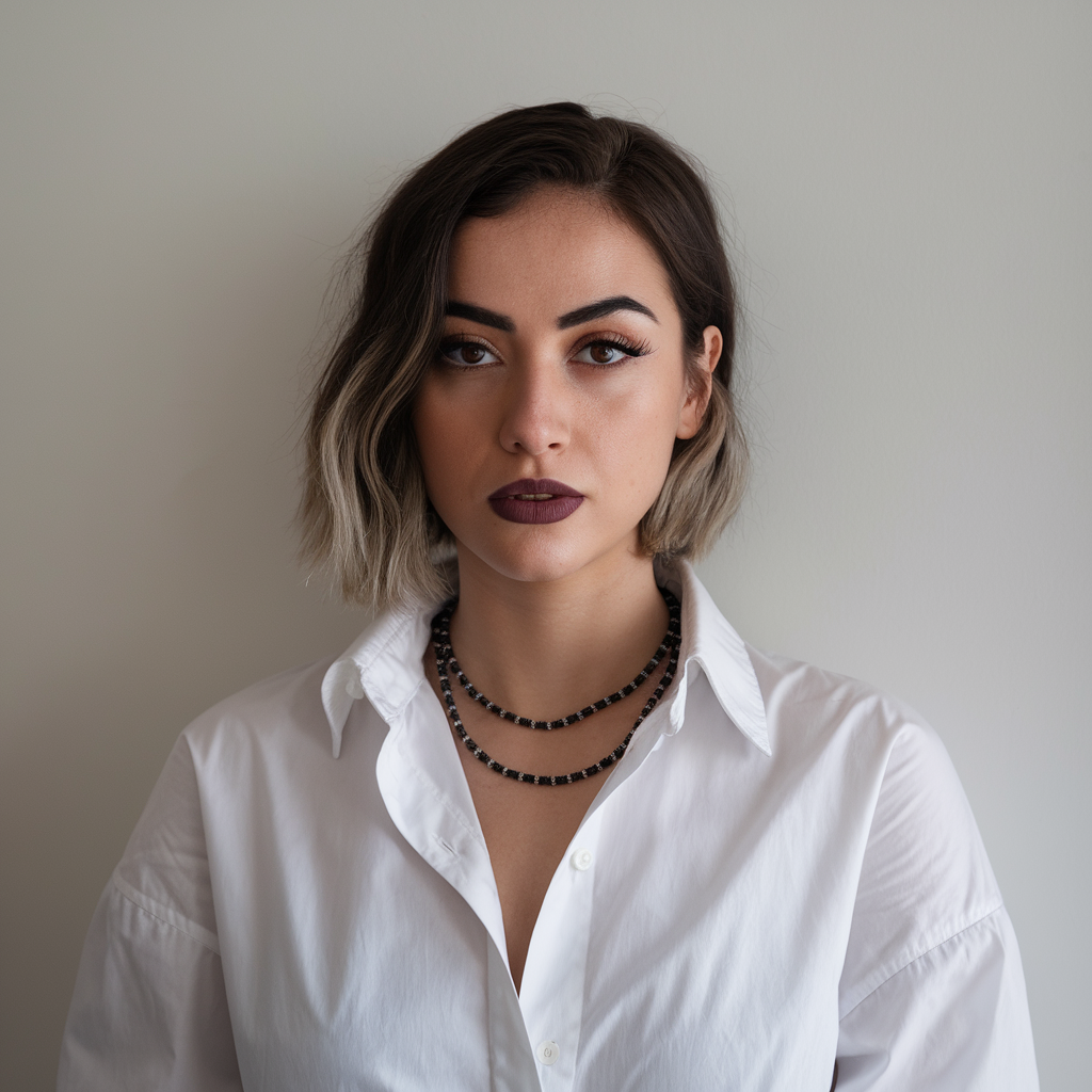 Portrait of a young woman with a casual outfit and a bright smile